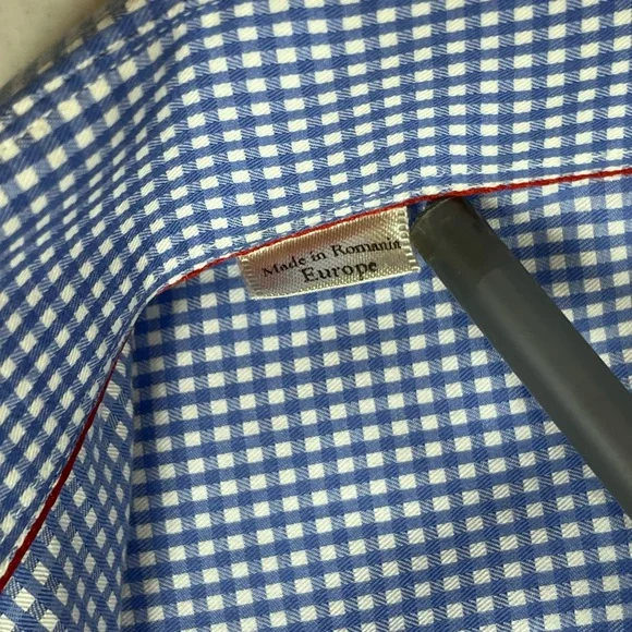 Eton Men’s Blue & White Slim Fit Long Sleeve Dress Shirt. Size 41 / 16 - Medium - Picture 13 of 13